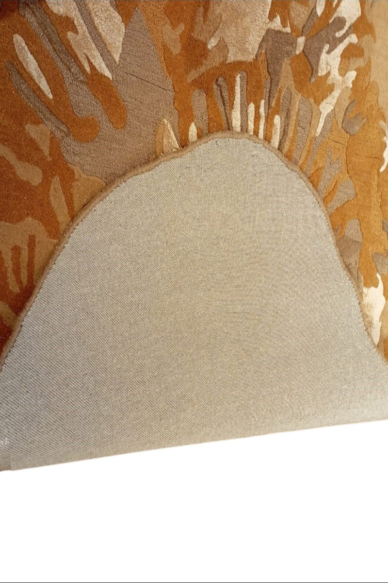 Hand Tufted Wool and Viscose shaped Brown Area Rug