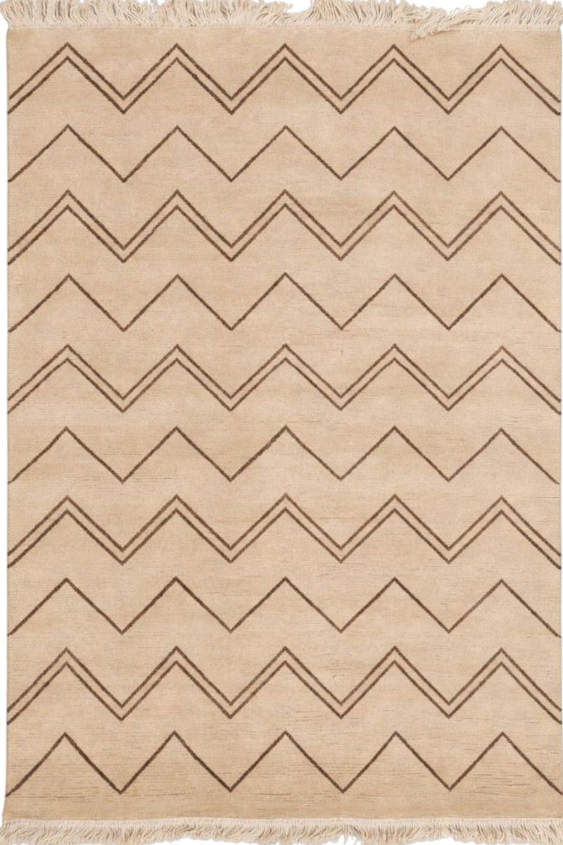 Hand Knotted Wool beige Area Rug
